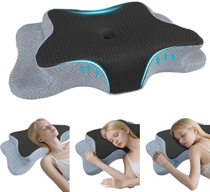 Cervical Pillow for Neck Pain Relief, Memory Foam Pillow, Ergonomic Contour Bed Pillow, Soft for Side Sleep Stomach Sleeping and Back Sleepers