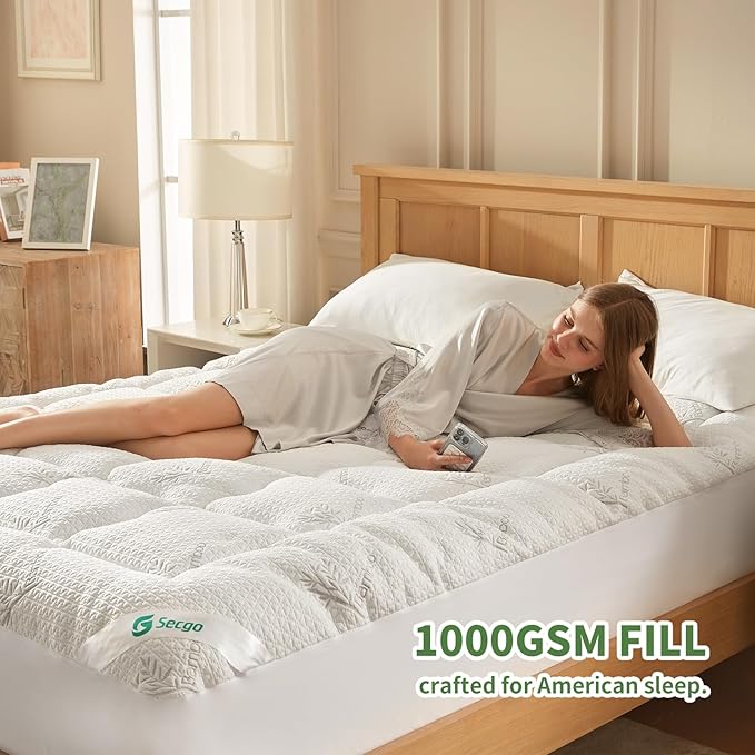 Premium 100% Waterproof Twin XL Mattress Topper, Breathable Mattress Pad, Rayon from Bambo Bed Protector, Deep Pocket Sheet Cover 8"-21"