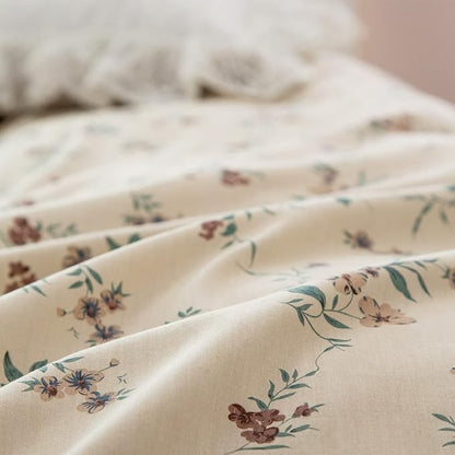 Duvet Cover King Floral, 100% Brushed Microfiber Floral Bedding Set 3 Pieces King Size Duvet Cover Vintage floral for All Seasons, 1 Duvet Cover and 2 Pillowcases with Zipper Closure (Floral, King)