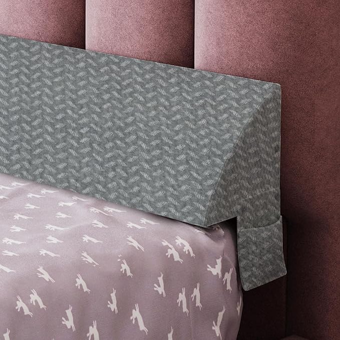 Bed Wedge Pillow for Headboard Gap Bed Mattress Gap Filler (0-8") Between Headboard/Wall and Mattress Grey Full Size Foam Support Triangle Bloster Pillow Stoppers with 2 Pockets