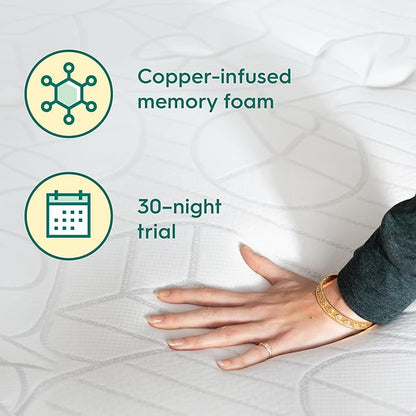 Sleepyhead Twin 3 Inch Premium Copper Mattress Topper – Copper-Infused Memory Foam Bed Topper – Soft and Comfortable Support, Cooling, Washable Cover, CertiPUR-US Certified (Twin 3")