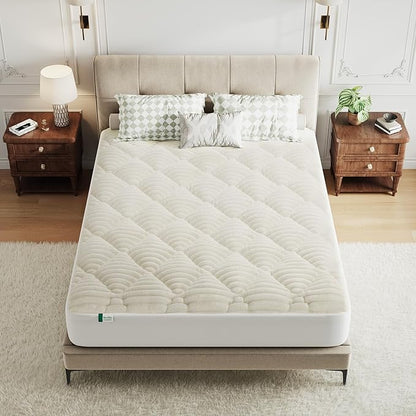 Novilla Twin XL Soft Mattress Topper, Fluffy Pillow Top Mattress Pad for Winter Warmth, Quilted Mattress Protector with Deep Pocket, Fits 8-21" Mattresses, Machine Washable