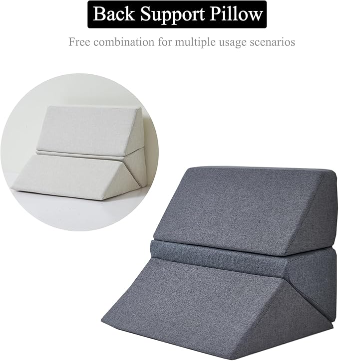 SAMTY Bed Wedges & Body positioners for Elderly/Seniors Side Sleeper(3 in 1) Triangle Bed Wedge Pillow for Back Pain Relief Wedge Pillow Set for After Surgery