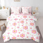 Feelyou Pink Flower 7 Piece Bedding Set Cute Dog Paw Print Comforter Set with Sheets for Kids Boys Girls Star Print Bed in a Bag Kawaii Bed Set Soft Lightweight