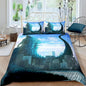 Duvet Cover Set Queen King Size Dinosaur Comforter Cover Bedding Set 3D Cartoon Microfiber 1 Piece Duvet Cover with Zipper Closure 2 Pieces Pillow Shames No Comforter (Dino32, Full/Queen)