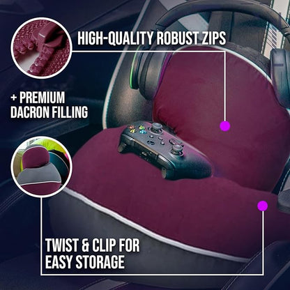 Legendary Gaming Pillow | Ergonomic Arm Rest Pillow for Long Gaming Sessions | Gaming Lap Pillow Provides Wrist & Elbow Support | Suede Gamer Pillow Comes with a Washable Cover, (Purple/Grey)