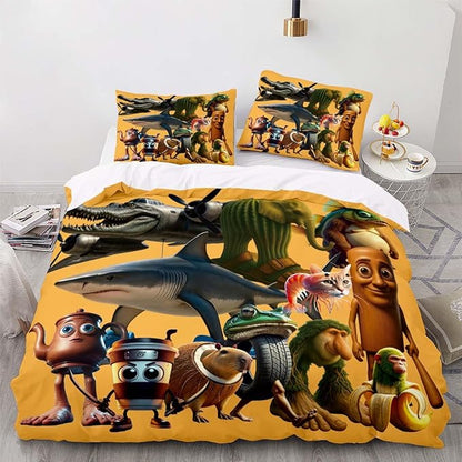 Funny Fusion Animals Bedding Set,Fusion Animals Duvet Cover Twin Full Queen King Set for Kids Boys Bed Decor Gifts (Color 15,King (104" x 90"))