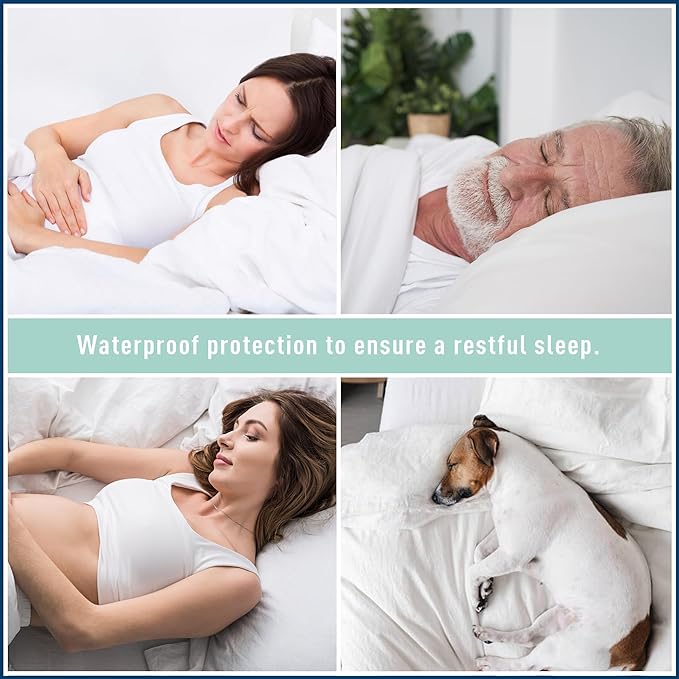 Twin XL Size Mattress Protector for College Dorm Waterproof Quilted Mattress Cover Cotton Mattress Pad Cover Extra Deep Pocket 18-22" Thin Version Hypoallergenic & Soft