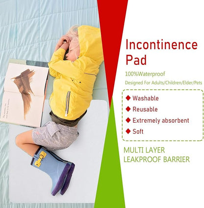 Bamuho Pee Pads for Kids 34"x 36", Washable Potty Training Bed Pads for Toddlers with 4 Layers of Protection, Waterproof Bed Pads Great for Children, Adults and Pets