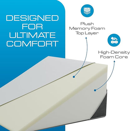Kolbs Bed Wedge Pillow for Sleep Apnea, Acid Reflux, and Back Pain Relief, with Chic Jacquard Cover - Headboard Gerd Pillow Wedges for Sleeping (Standard Width 7.5" Height)