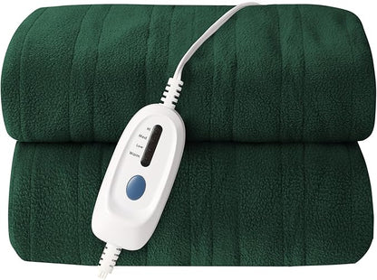 Electric Heated Blanket 72"x84" Full Size Microplush Cover Blanket, 4 Heat Settings & 10 Hours Auto Off, Cozy & Breathable, Warm All Night, Grass Green