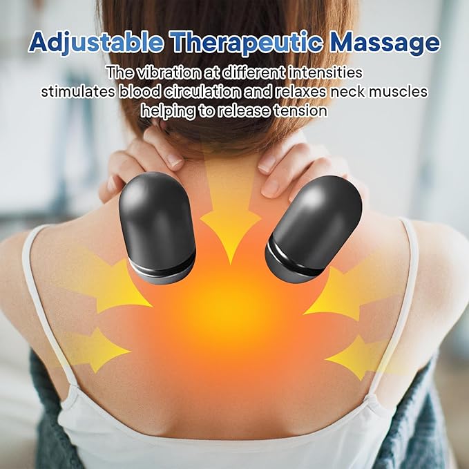 Neck Massager Pillow, 3-in-1 Neck Massager, Traction Massage with Heat, Neck Pillow for Shoulder Pain, Deep Tissue Pain Relief,Rechargeable Pillow，Ideal Gift for Parents