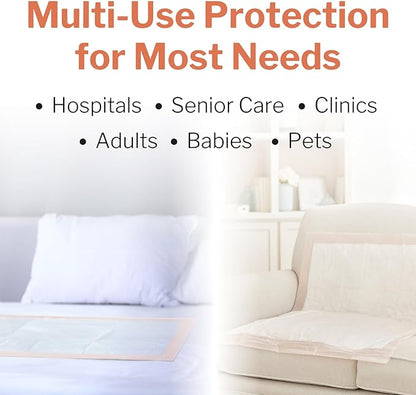 McKesson Underpads Disposable Bed Pads 30" x 36" [40 Count], Heavy Absorbency, Ultra Incontinence Chux Pads for Adults, Elderly, and Baby, Pee Pads