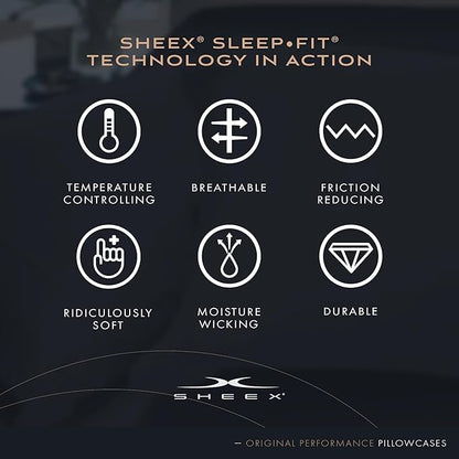 SHEEX Original Performance Cooling Pillowcases, Ultra-Soft Standard Pillowcase Set, 2 Cooling Pillow Covers, Royal Plum