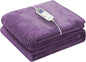 Wapaneus Heated Blanket Electric Full Size 72"x84" with 10 Heating Levels 12 Timer Settings and 8 Hours Auto-Shut Off,Flannel Fast-Heating Electric Blanket,ETL Listed Machine Washable,Purple