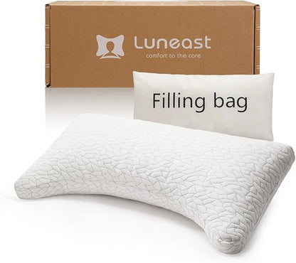 Memory Foam Pillows for Sleeping Adjustable Breathable Bed Pillow for Side, Back, and Stomach Sleepers Washable Pillow Cover Stardust King Size 18x34IN