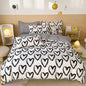 Wellboo Love Comforter Sets California King Black and White Bedding Comforters Cal King Heart Shaped Bed Quilts Brush Ink Love Pattern Quilts Adults Girls Modern Kawaii Black White Dorm Comforters