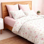 Bow Duvet Cover Queen Size Girls Pink Floral Duvet Cover Set Princess Style Bowknot Bedding Set Ultra Soft Reversible Garden Flower Bedding Set 3Pcs