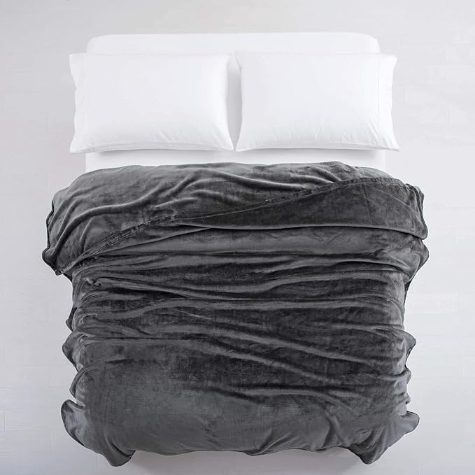 IR Imperial Rooms Fleece Blanket 16 Pack - Super Soft Fluffy Grey Throw Blanket for Sofa and Bed - Warm and Cozy Lightweight 400 GSM Microfiber Bed Throws Blankets, 50x60 Inches (Throw/Travel)