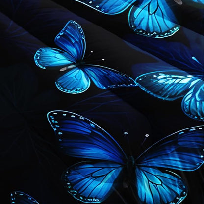 Dream Blue Butterfly Comforter Set Queen Size,Boho Bedding Comforter Sets for Kids Boys Girls Bedroom Decor Aesthetic,Animal Themed Bedding Soft Fluffy Comforter Sets with 2 Pillowcases.