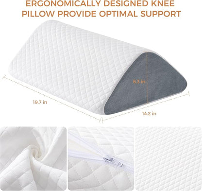 Ganondorf Knee Wedge Pillow for Back Sleeping-Leg Pillow Knee Wedge Pillow for Sleep Position, Alleviating Lower Back&Hip Pain Enhancing Circulation in Ankles Legs Triangle Pillow with Removable Cover