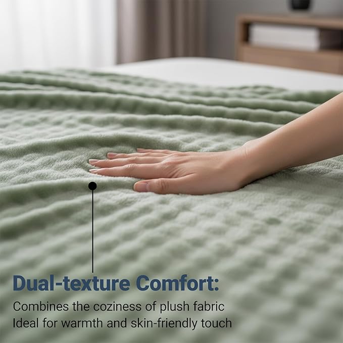 Grounding Blanket Grounding Sheets Queen, Grounding Throw for Improved Sleep, Relieving Pain,Conductive Grounded Mat for Bed with Grounding Wire (Green, Baby)