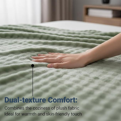 Grounding Blanket Grounding Sheets Queen, Grounding Throw for Improved Sleep, Relieving Pain,Conductive Grounded Mat for Bed with Grounding Wire (Green, Baby)
