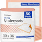 McKesson Underpads Disposable Bed Pads 30" x 36" [50 Count], Heavy Absorbency, Ultra Incontinence Chux Pads for Adults, Elderly, and Baby