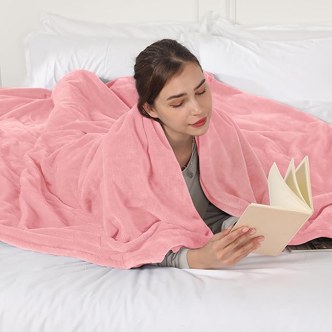 Heated Blanket Full Size, Super Soft Cozy Upgraded Flannel Heating Blanket with 6 Heating Levels & 1-10 Hours Auto Off, Fast Heating & & ETL & FCC Certification, 72" x 84", Light Pink
