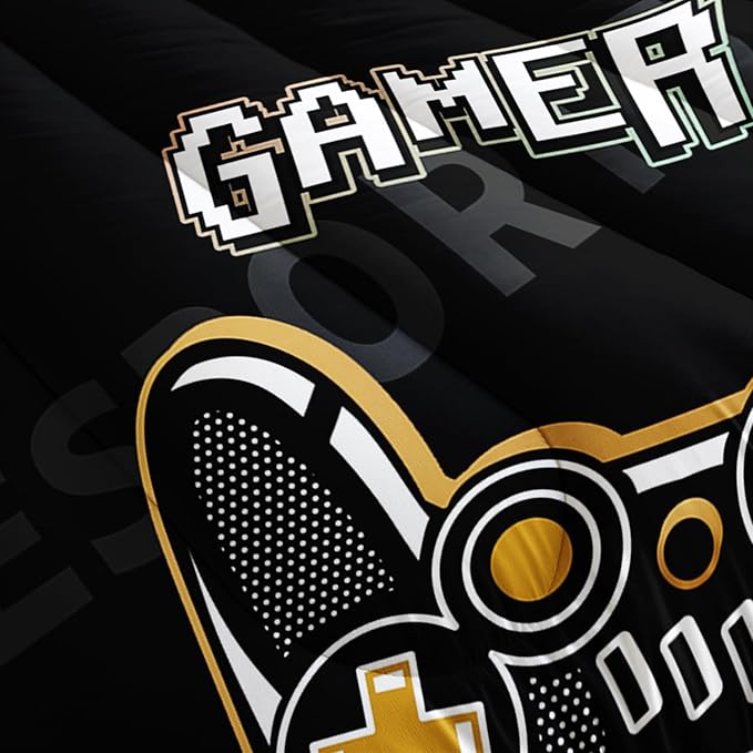 Gamer Console Theme Comforter 3Pcs Full Games Contoller Esports Bedding Set for Kids Teens Boys Girls Adults 3D Video Game Gamepad Quilt Room Decor with 1 Comforter and 2 Pillowcases