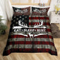 Eat Sleep Hunt Bedding Set Twin,Deer Antler and Arrow Print Duvet Cover with 1 Pillow Sham Comforter Cover for Kids Boys,Retro Stars Stripes American Flag Quilt Cover Set Decorative 2 Pcs