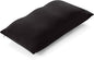 PILLOWY Premium Microbead Bed Pillow, Small Extra Fluffy But Supportive - Ultra Comfortable Sleep with Silk Like Anti Aging Cover 85% Spandex/ 15% Nylon Breathable, Cooling Matte Black