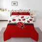 Kawaii Ladybug Comforter Set Toddler Size Cartoon Jungle Animal Bedding Set Kids Boys Girls Cute Geometric Polka Dots All Season Quilt Set Flower Leaves Botanical Bedding Comforter Sets,2Pcs