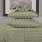 URBANHUT 1000 Thread Count Damask Striped Twin Size Egyptian Cotton Sheets, Long Staple Soft & Breathable, 4 Pc Bed Sheet Sets, Luxury Hotel Sateen Sheets Fits 16" Deep Pocket - Sage