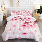 Cherry Blossoms Comforter Set Twin Size 3Pcs Romantic Theme Pink Bedding Set Girl Floral Down Quilt with 1 Comforter and 2 Pillowcases