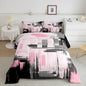 Feelyou Abstract Bedding Set Kids Modern Abstract Art Comforter Set Pink Black Comforter for Boys Room Decor Lightweight Retro Duvet Set Toddler Size with 1 Pillow Case
