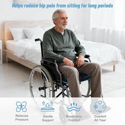 IFOYO Bed Sore Cushions for Butt, Memory Foam Tailbone Pain Relief Cushion, T-Shaped Anti-Slip Bedsore Pressure Relief Pillow for Sleeping & Sitting, Post-Surgery, Wheelchair Users, Washable Cover