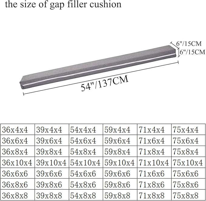 SAMTY Bed Filler for headboard Space Gap Filler Bolster Pillow Stopper for Sofa Crack Filler Between Headboard and Mattress Full Size