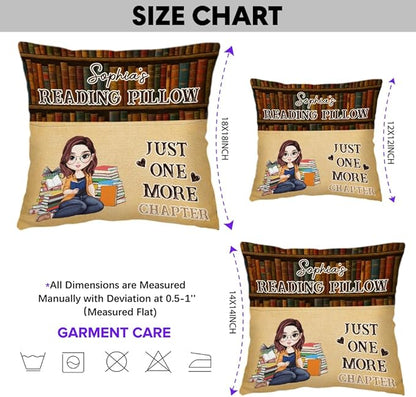 ENCYCOM Personalized Book Reading Pocket Pillow - Custom Reading Pillows with Name – Uniqua Gift for Bookworm Girls, Women Who Love Books, Perfect for Bed or Cozy Corner (Reading Pillow 06)