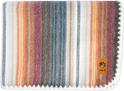 Alpaca Wool Blanket - Twin Size Bed Throw & Warm, Lightweight, Couch or Camp - Outdoor - 75 x 38 Inches (White & Brown)