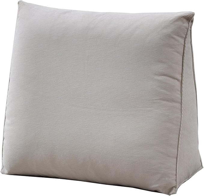 Single Triangle Bed Wedge Pillow for headboard Gap Triangular Reading Pillows for Sitting in Bed Adult Wedge headboard Pillow for College Dorm, Beige