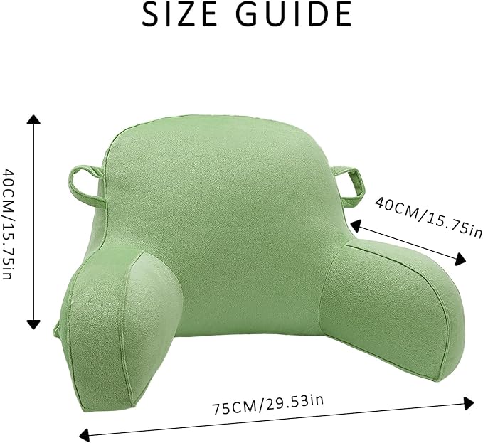 LiveGo Reading Pillow for Kids, Velvet Back Support Cushion for Sitting Up in Bed Adults, Kids Cuddle Cushion with Arms & Backrest Support Pillow for Teen Boys Girls Reading Bed Rest