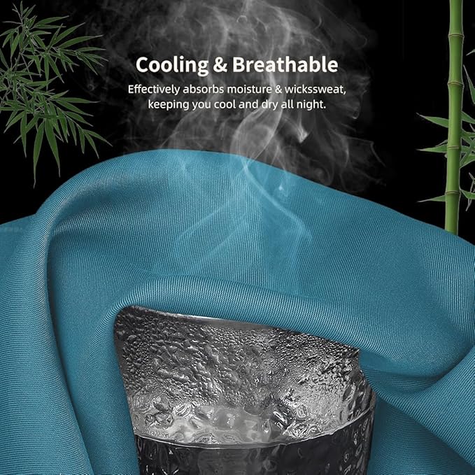 Body Pillowcase, Cooling Viscose from Bamboo Pillow Cover with Zipper Closure, Soft Moisture-Wicking for Hot Sleepers, Hair and Skin-Friendly, Blue, 1 Pack