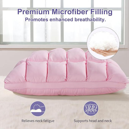 YOUR MOON Soft Pillows for Sleeping, Support Bed Pillows, Fluffy Down Alternative Pillow, Luxury Hotel Gel Pillows for Side Sleeping Queen Size (Pink)