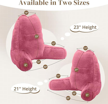 Sasttie Reading Pillow, Pillows for Reading or Relaxing – Ergonomic Support for Head, Neck, Back, and Lumbar, 21-Inch, Rose Pink