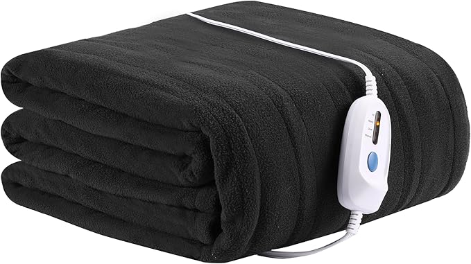 Heated Electric Blanket 72'' x 84'' Full Size Soft Heated Blanket with 4 Levels of Heat ＆ 10 Hour Auto Off, Machine Washable, Iron Grey