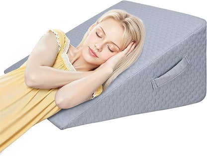 Bed Wedge Pillow for Sleeping, Adjustable Wedge Pillow Set for After Surgery, Elevated Triangle Pillow for Acid Reflux and Back Pain Relief, Post Surgery, Snoring, Back Suppor (Gray-02)