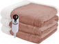 Heated Blanket Electric Throw 50''x60'', 3 Hour Auto Shut-Off 6 Heating Levels Small Warm Soft Flannel Electric Blanket Machine Washable - Cozy Pink
