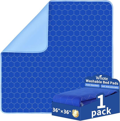 Waterproof Washable Underpads Pee Pad (RoyalBlue 36" x 36" 1 Pack), Reusable Absorbency Bedwetting Incontinence Bed Pads for Kids Adults Elderly Dog Pet, Puppy Pads for Mattress Couches Sofas Floors