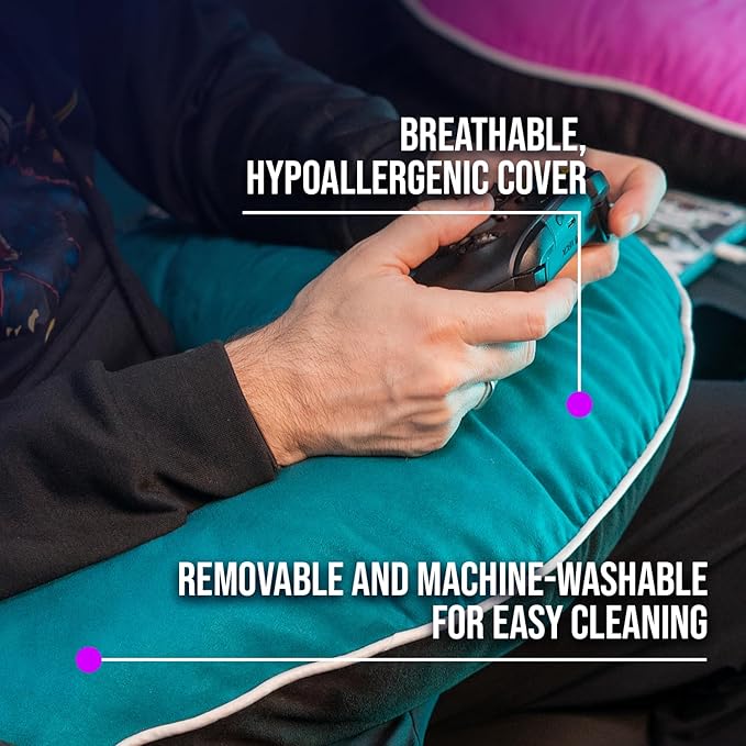 Legendary Gaming Pillow | Ergonomic Arm Rest Pillow for Long Gaming Sessions | Gaming Lap Pillow Provides Wrist & Elbow Support | Suede Gamer Pillow Comes with a Washable Cover, (Fenrir)